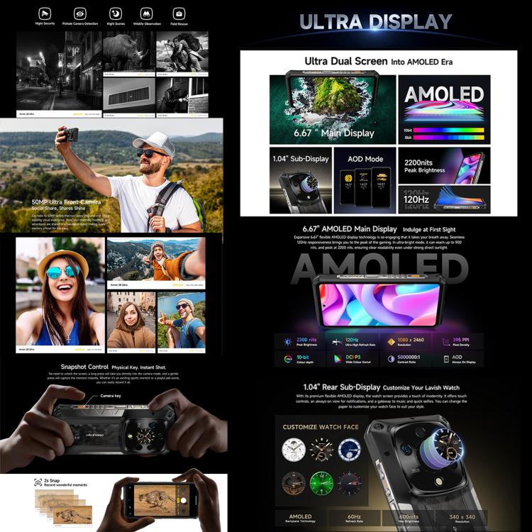 Ulefone Armor 28 Ultra Rugged Phone, 16GB+1TB, Night Vision, 10600mAh, 6.67 inch Android 14 MediaTek Dimensity 9300+ Octa Core, Network: 5G, NFC