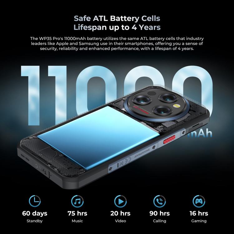 Oukitel WP35 Pro 5G Rugged Phone, 12GB+512GB, 6.6 inch MediaTek Dimensity 6300 Octa Core, NFC, OTG, Network: 5G