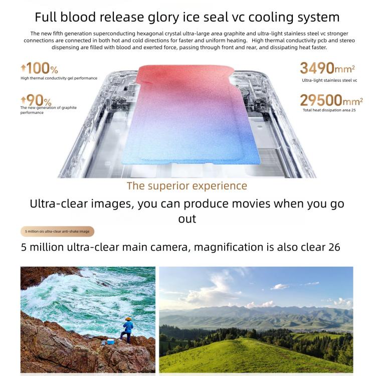 Honor X70, 12GB+512GB, Screen Fingerprint, 6.79 inch MagicOS 9.0 Snapdragon 6 Gen 4 Octa Core, Network: 5G, OTG, NFC, Support Google Play